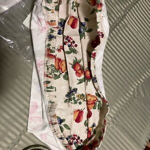 Longaberger Fruit Medley Fabric with Red and Green Fits Large Bin